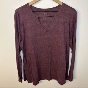 Lane Bryant Long Sleeve Purple Heather Cutout Top, Size 18/20